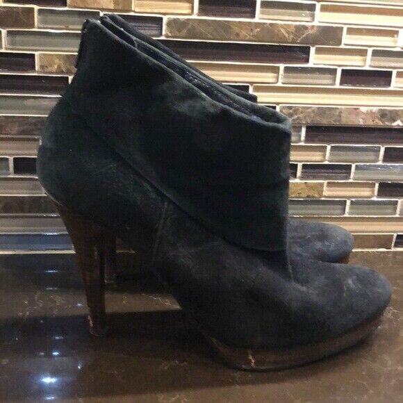 Steve Madden black suede Trishia booties boots Heels Heeled Women’s Size 8.5‎ - Picture 4 of 8